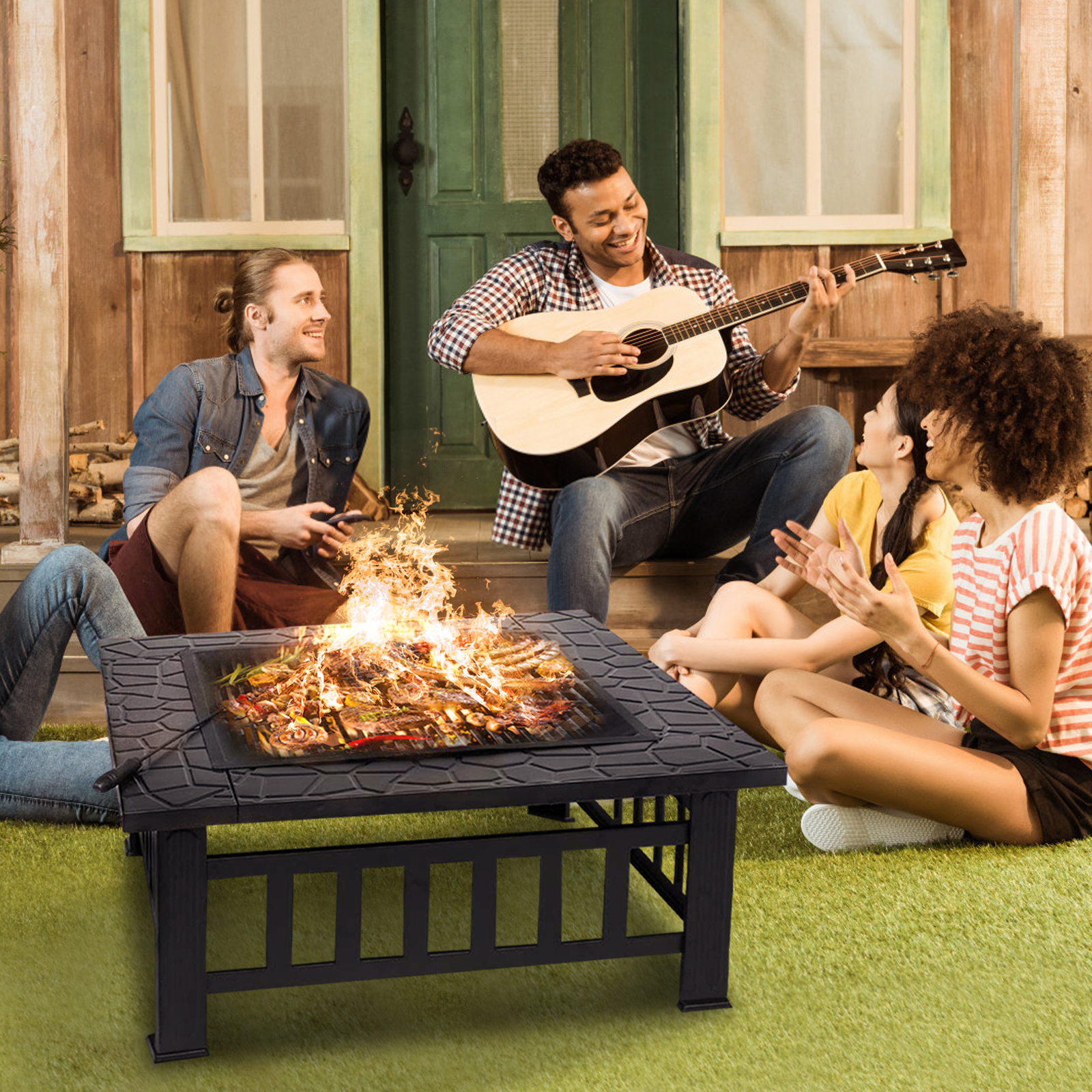 Kingso-32-Inch-Fire-Pit-Square-Steel-Wood-Burning-Large-Firepits-with-Waterproof-Cover-Spark-ScreenL-1787362-12