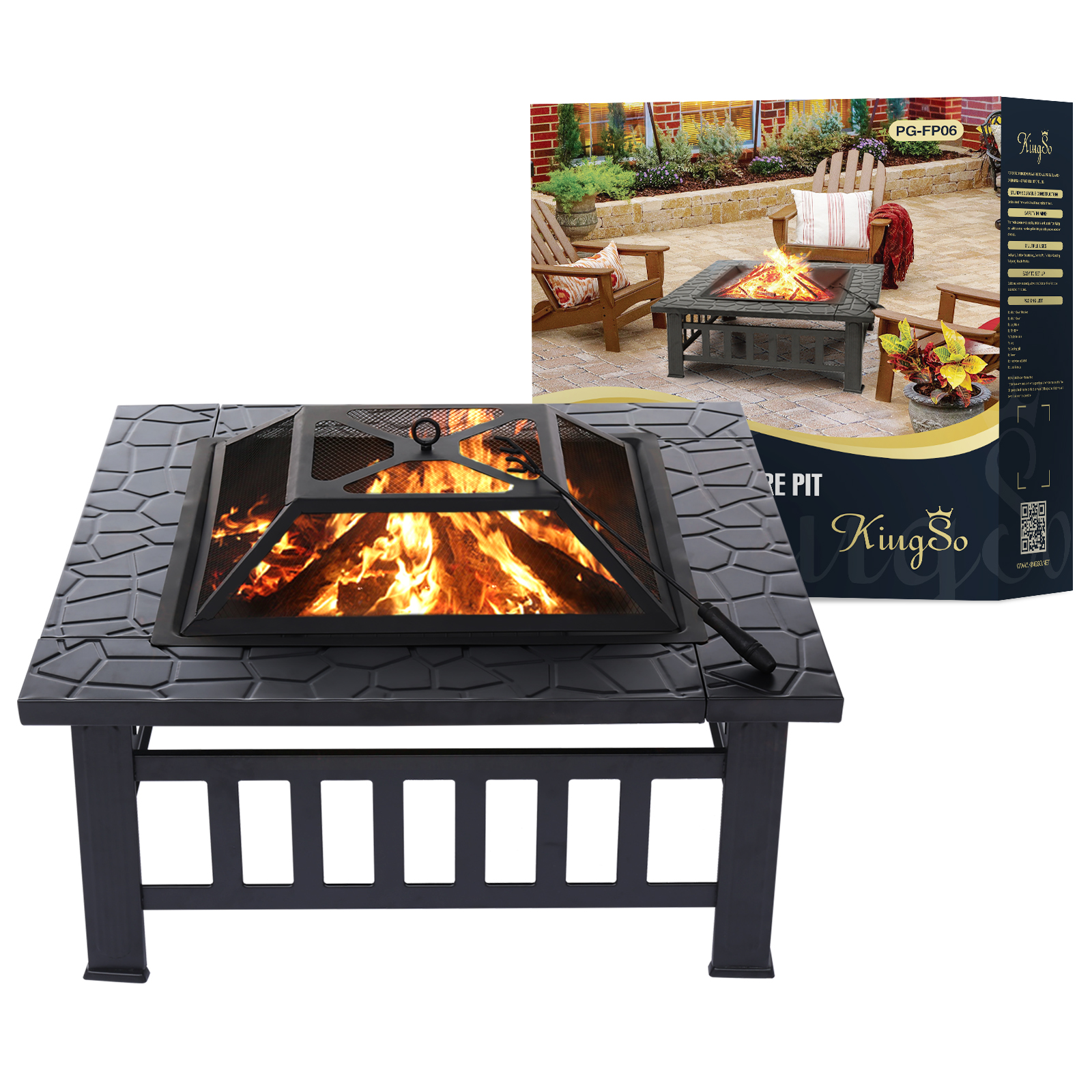 Kingso-32-Inch-Fire-Pit-Square-Steel-Wood-Burning-Large-Firepits-with-Waterproof-Cover-Spark-ScreenL-1787362-13