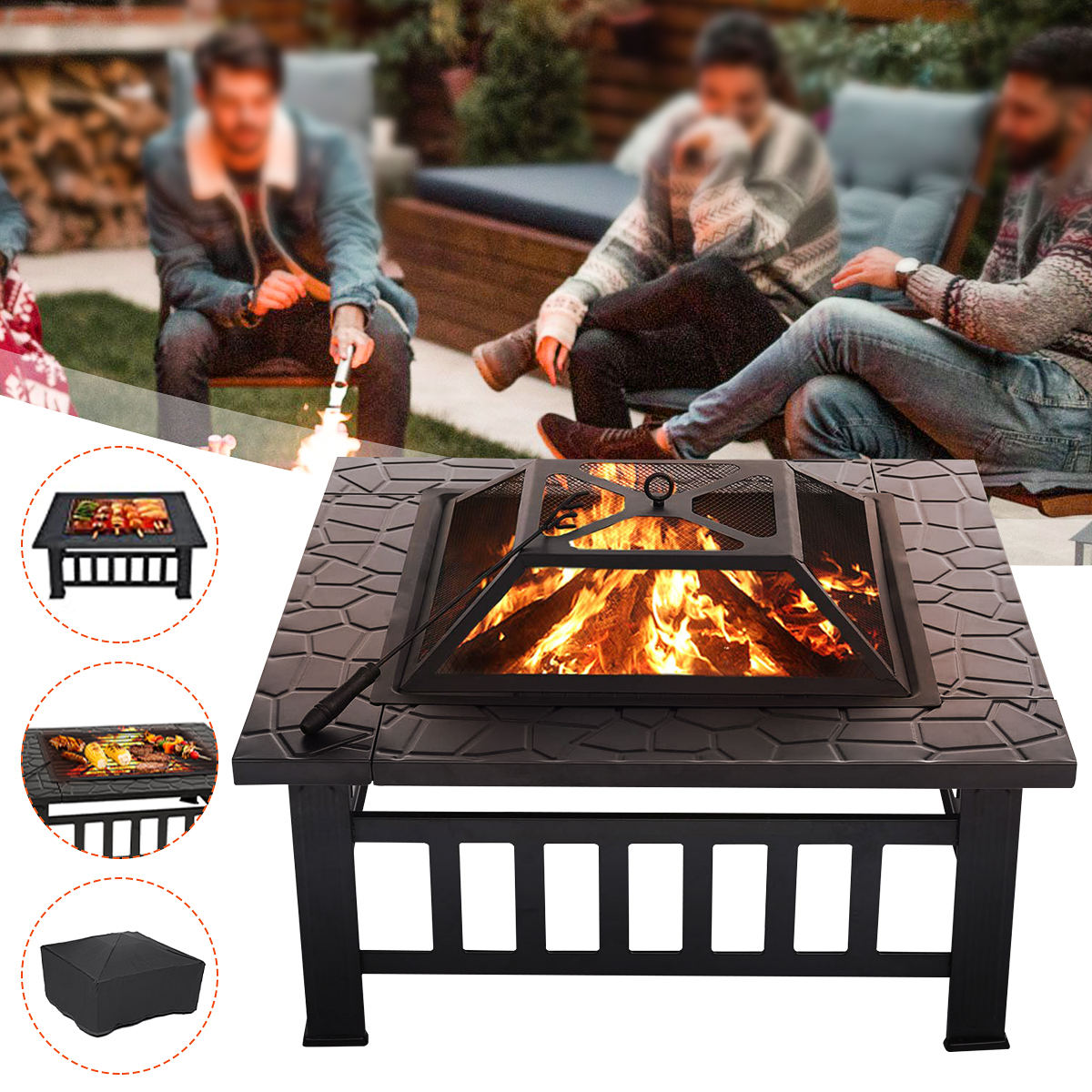 Kingso-32-Inch-Fire-Pit-Square-Steel-Wood-Burning-Large-Firepits-with-Waterproof-Cover-Spark-ScreenL-1787362-10