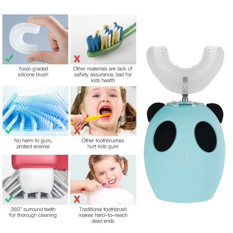 U-Shape-Kids-360degAutomatic-Electric-Toothbrush-45S-Timing-3-Gear-for-Aged-3-7-1833045-10