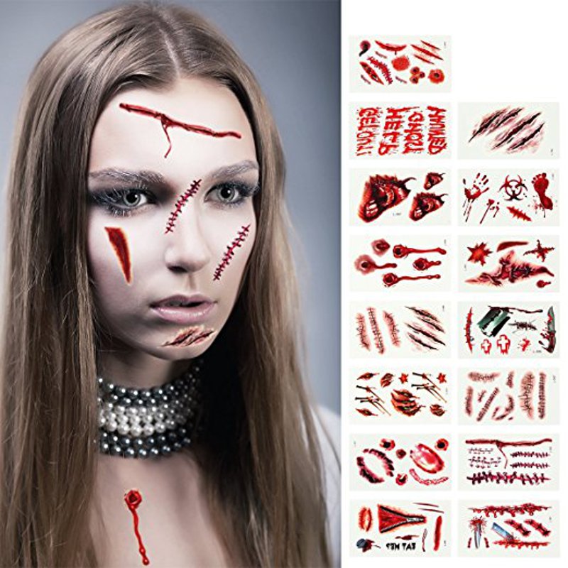 10Pcs-Halloween-Horror-Fidelity-Blood-Scarring-Tattoo-Paste-Personality-1206698-1