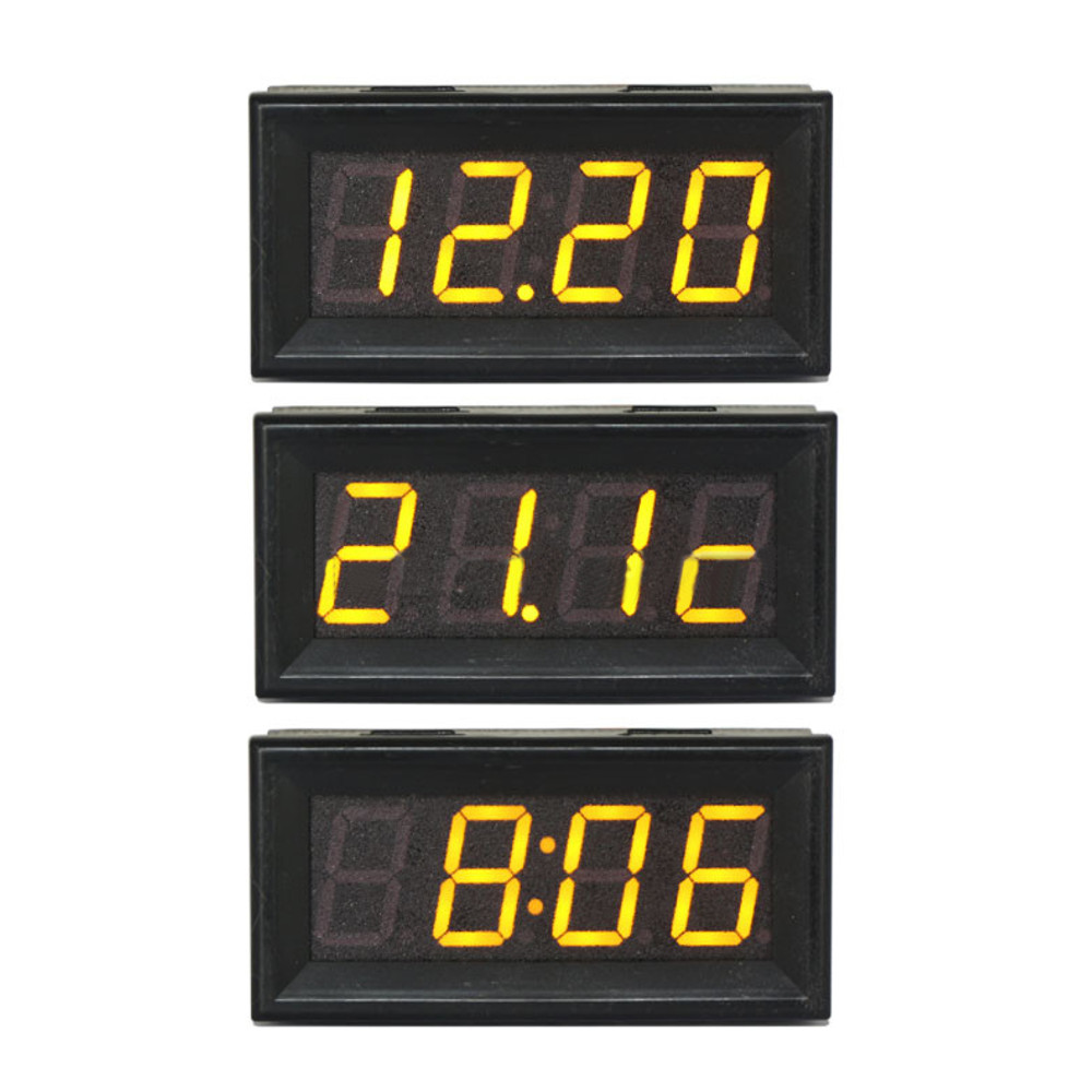 056-Inch-200V-3-in-1-Time--Temperature--Voltage-Display-with-NTC-DC7-30V-Voltmeter-Black-Watch-Clock-1530089-2