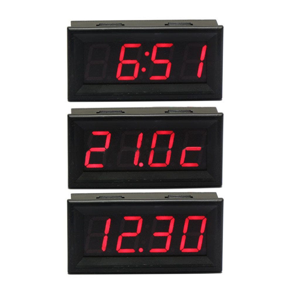 056-Inch-200V-3-in-1-Time--Temperature--Voltage-Display-with-NTC-DC7-30V-Voltmeter-Black-Watch-Clock-1530089-3