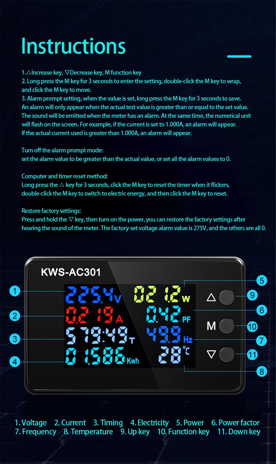KWS-AC301-8-in1-Voltmeter-Ammeter-AC-50-300V-Power-Energy-Meter-LED-Digital-AC-Wattmeter-Electricity-1902439-5