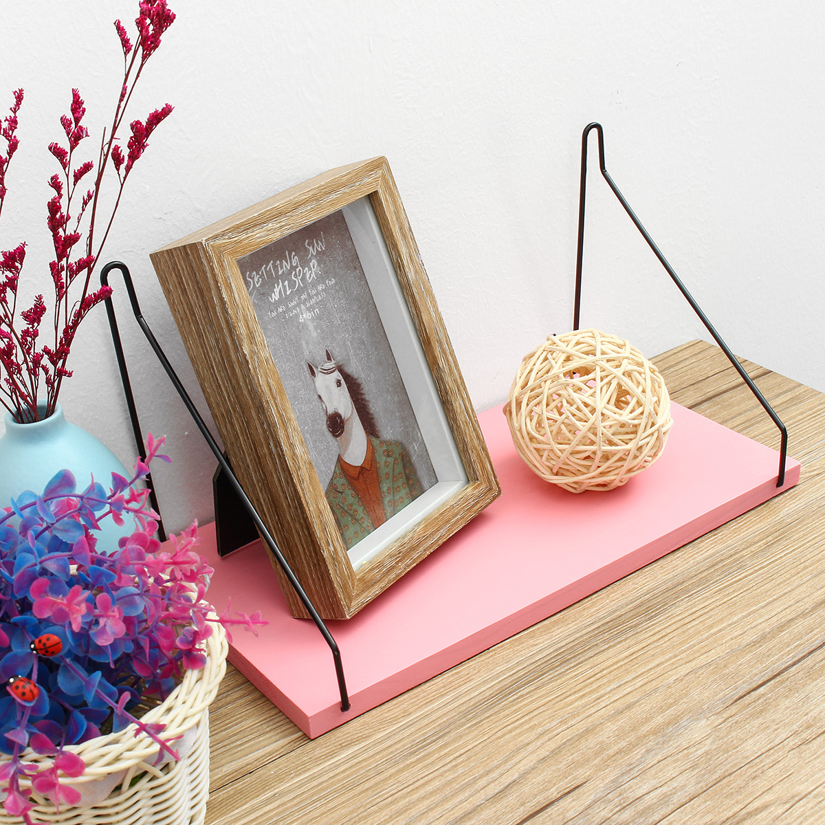 1PC-Length-30CM40CM50CM-Pink-Wall-Mounted-Industrial-Retro-Assemble-Wood-Shelf-Organization-For-Indo-1587220-7