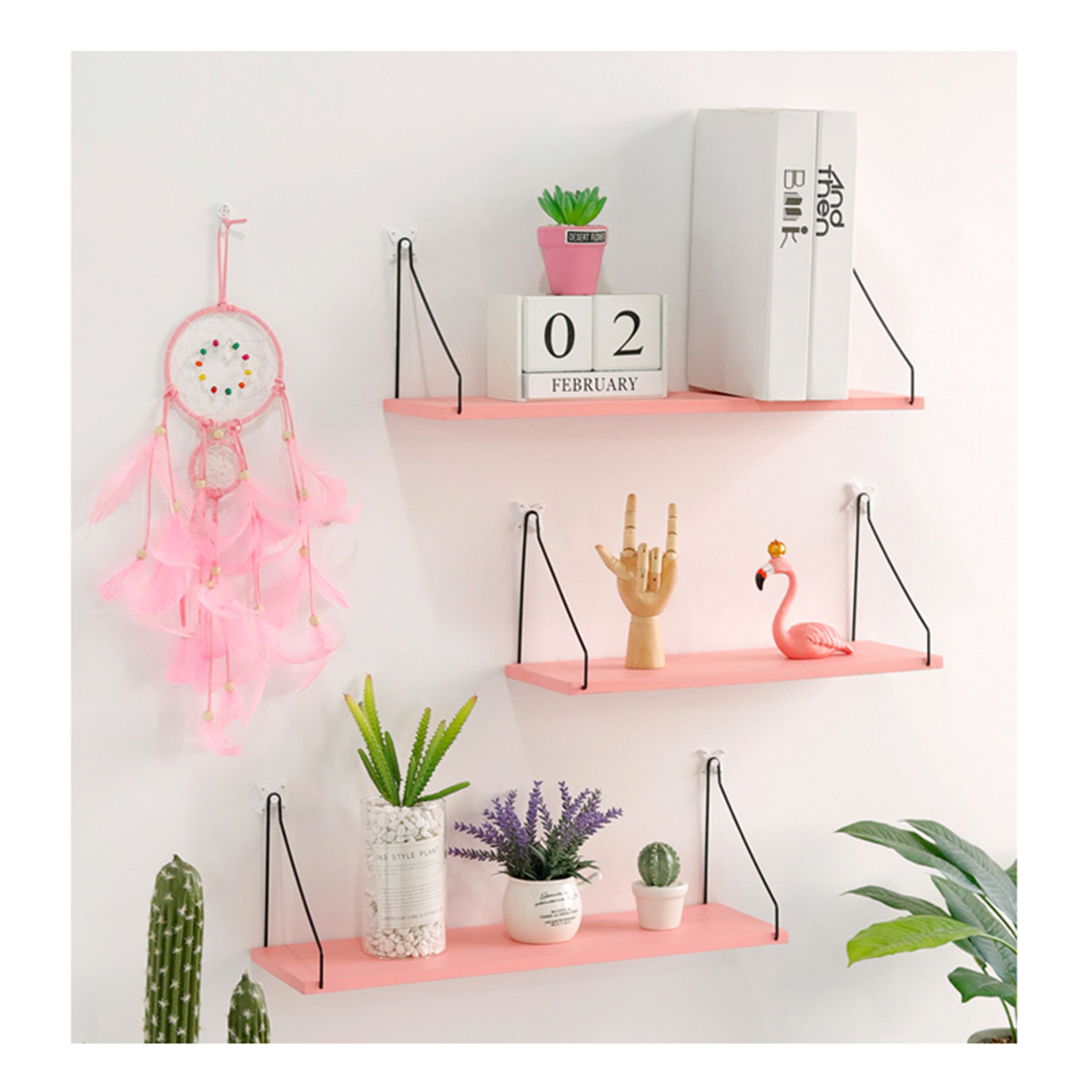 1PC-Length-30CM40CM50CM-Pink-Wall-Mounted-Industrial-Retro-Assemble-Wood-Shelf-Organization-For-Indo-1587220-9