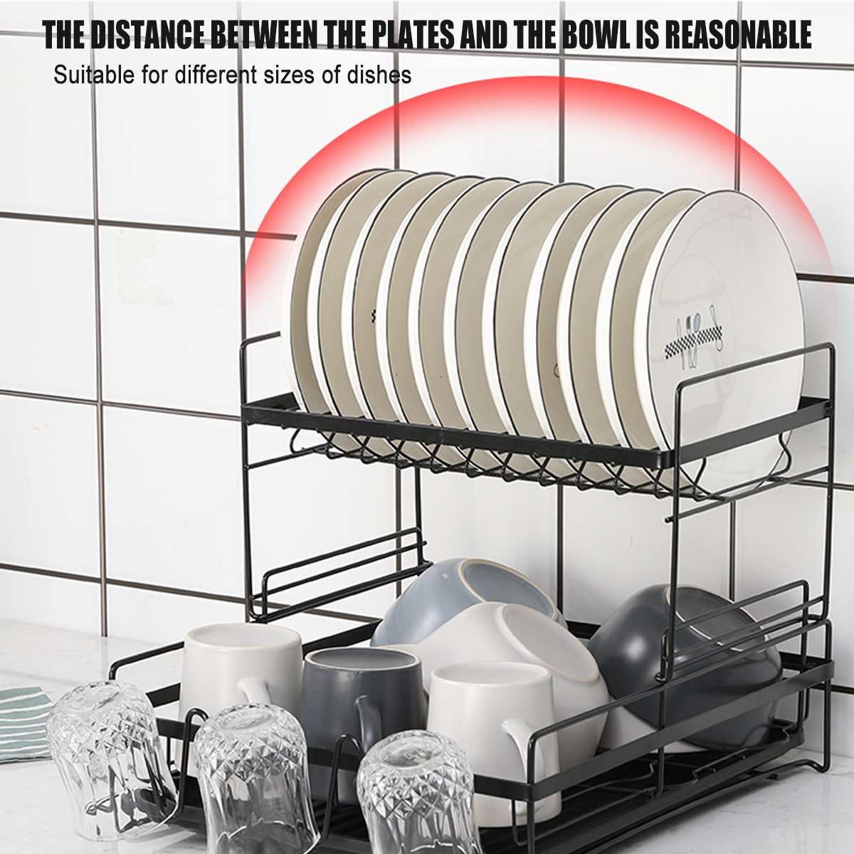 2-Tier-Multifunctional-Kitchen-Drying-Dish-Rack-over-Sink-Drainer-Shelf-1748091-4
