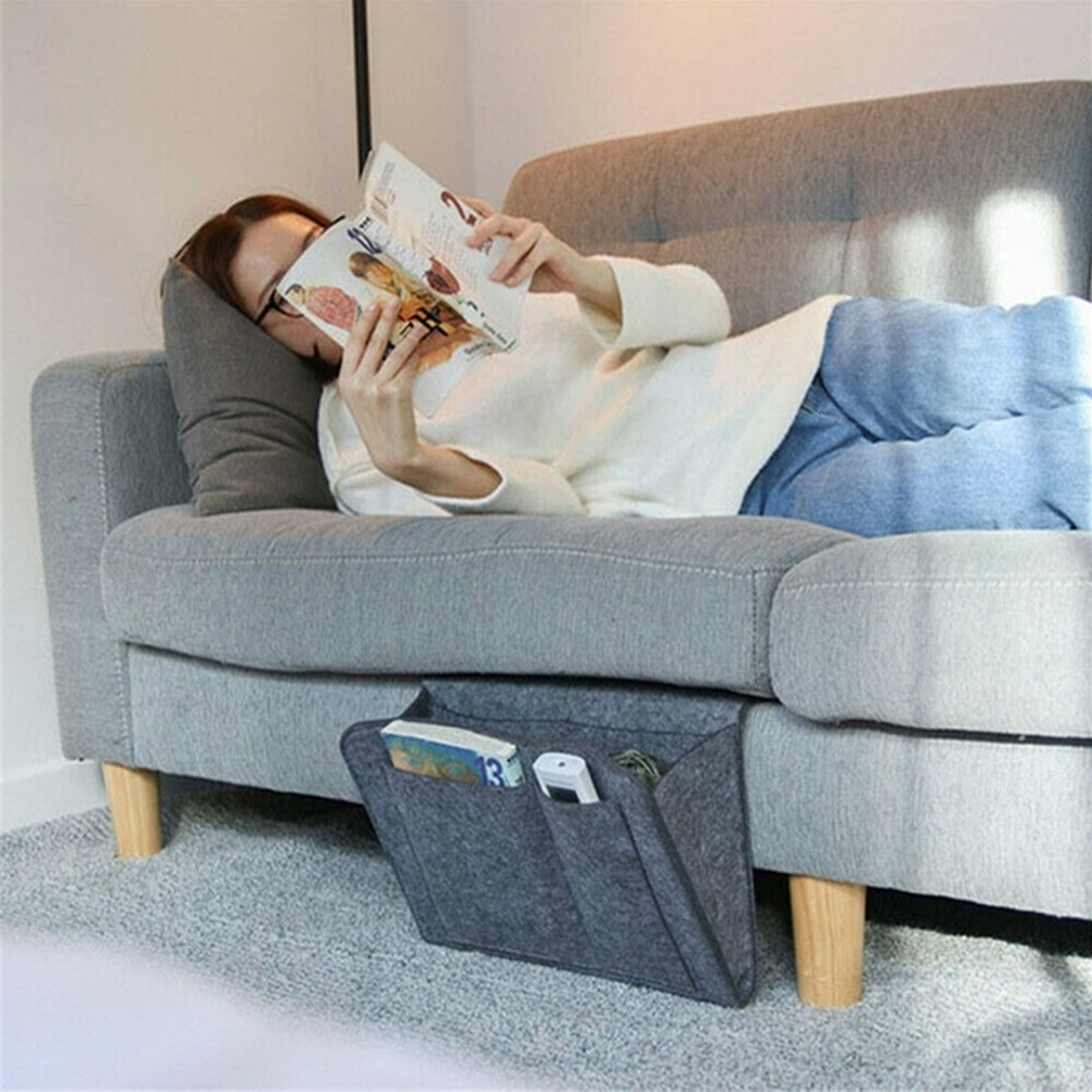 32x20x10cm-Felt-Bedside-Sofa-Storage-Bag-Remote-Book-Phone-Hanging-Parts-Storage-Box-1590370-8
