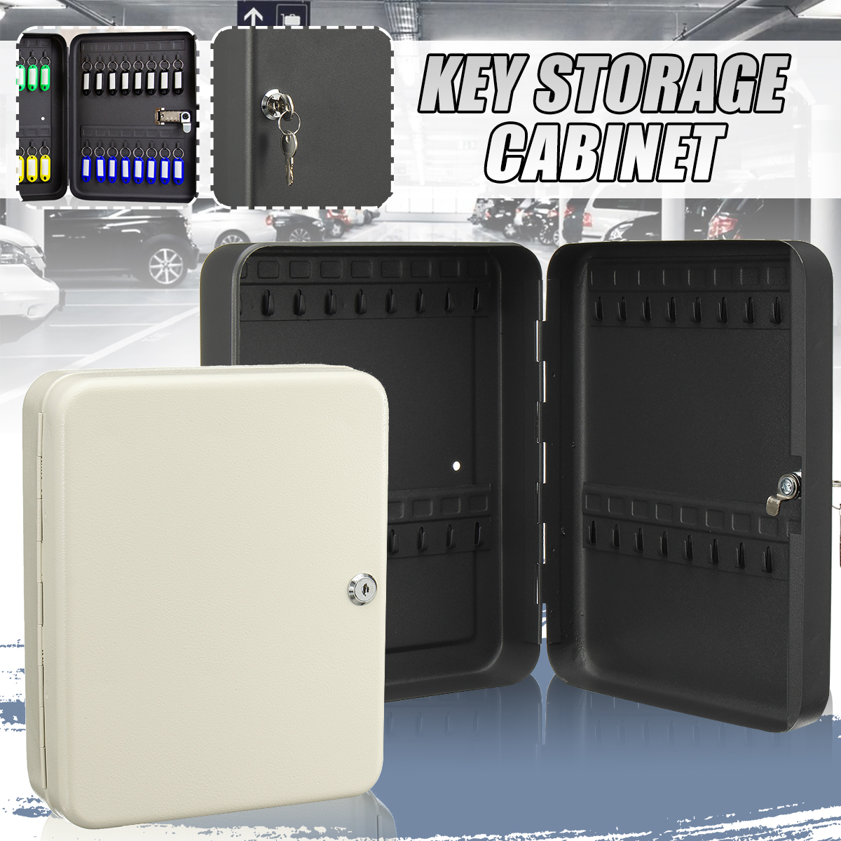 36Pcs-Key-Cabinet-Storage-Tool-Box-Lockable-Security-Metal-Iron-Hook-Box-Wall-Mounted-Case-1654811-1