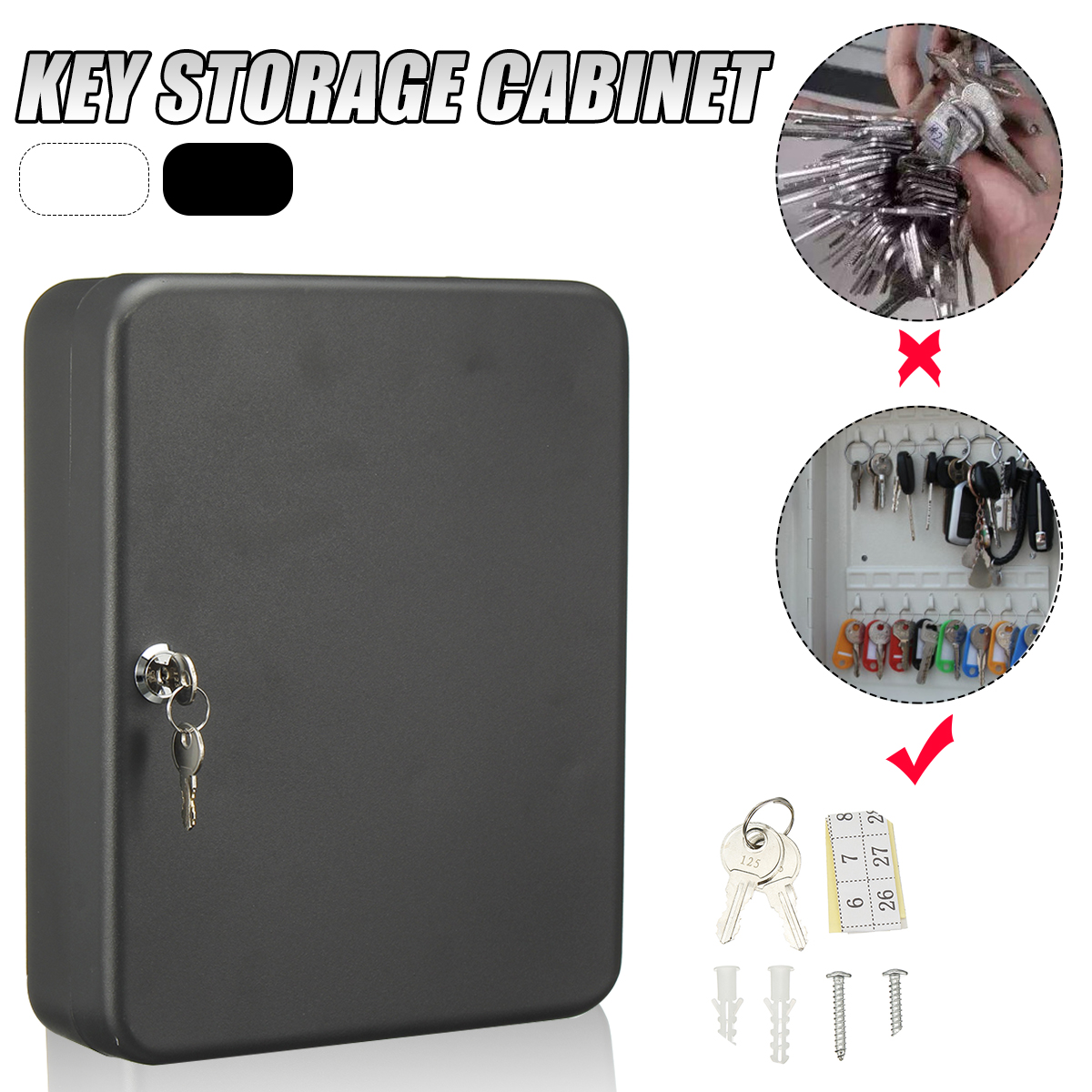 36Pcs-Key-Cabinet-Storage-Tool-Box-Lockable-Security-Metal-Iron-Hook-Box-Wall-Mounted-Case-1654811-2