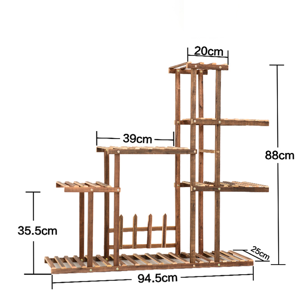 5-Tier-Fir-Wood-Wooden-Plant-Flower-Display-Stand-Shelf-Rack-Holder--Wheels-1634641-4