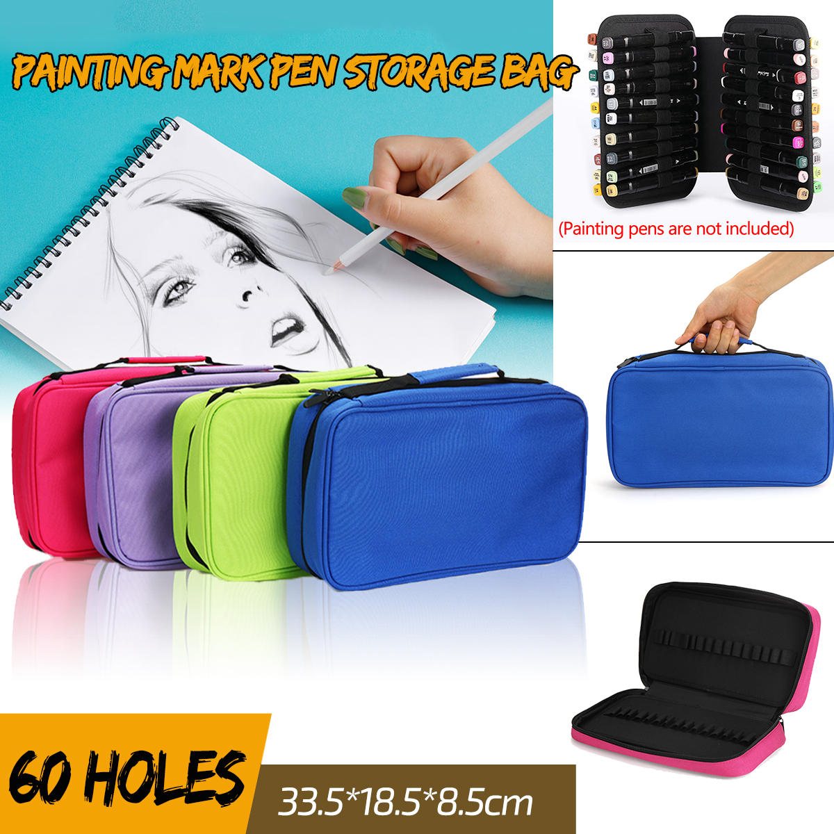60-Colors-Large-Stationery-Marker-Pen-Storage-Bag-Pencil-Case-Organizer-Pouch-Holder-1577551-1