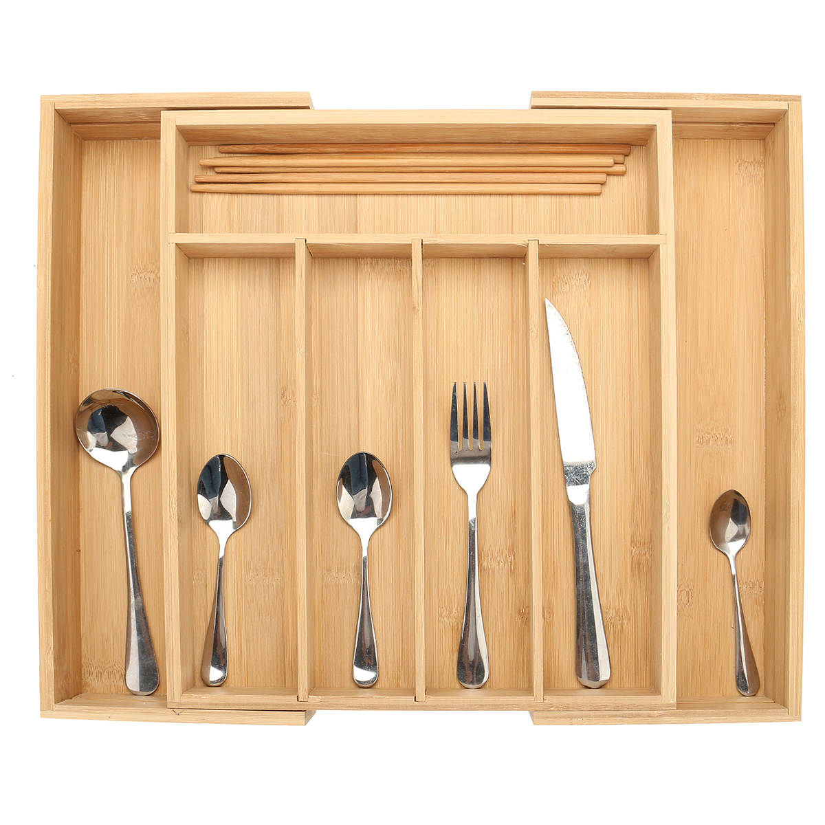 7-Cells-Wooden-Cutlery-Drawer-Draw-Organiser-Bamboo-Expandable-Tray-1753783-3