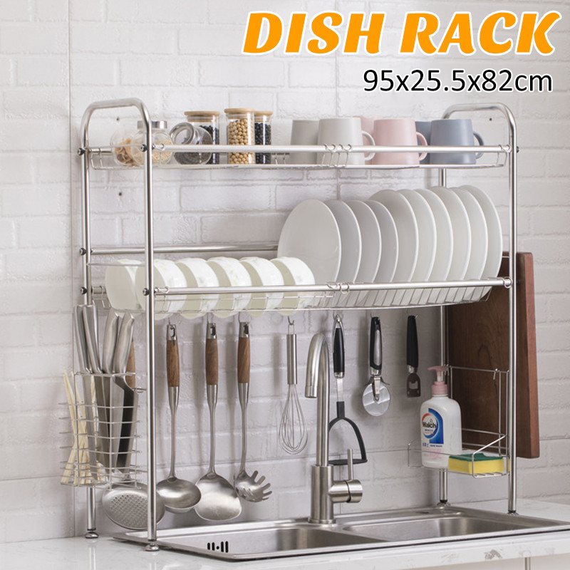 95x82x255cm-3-Tiers-Over-The-Sink-Dish-Drying-Rack-Shelf-Stainless-Kitchen-Cutlery-Holder-1697246-1