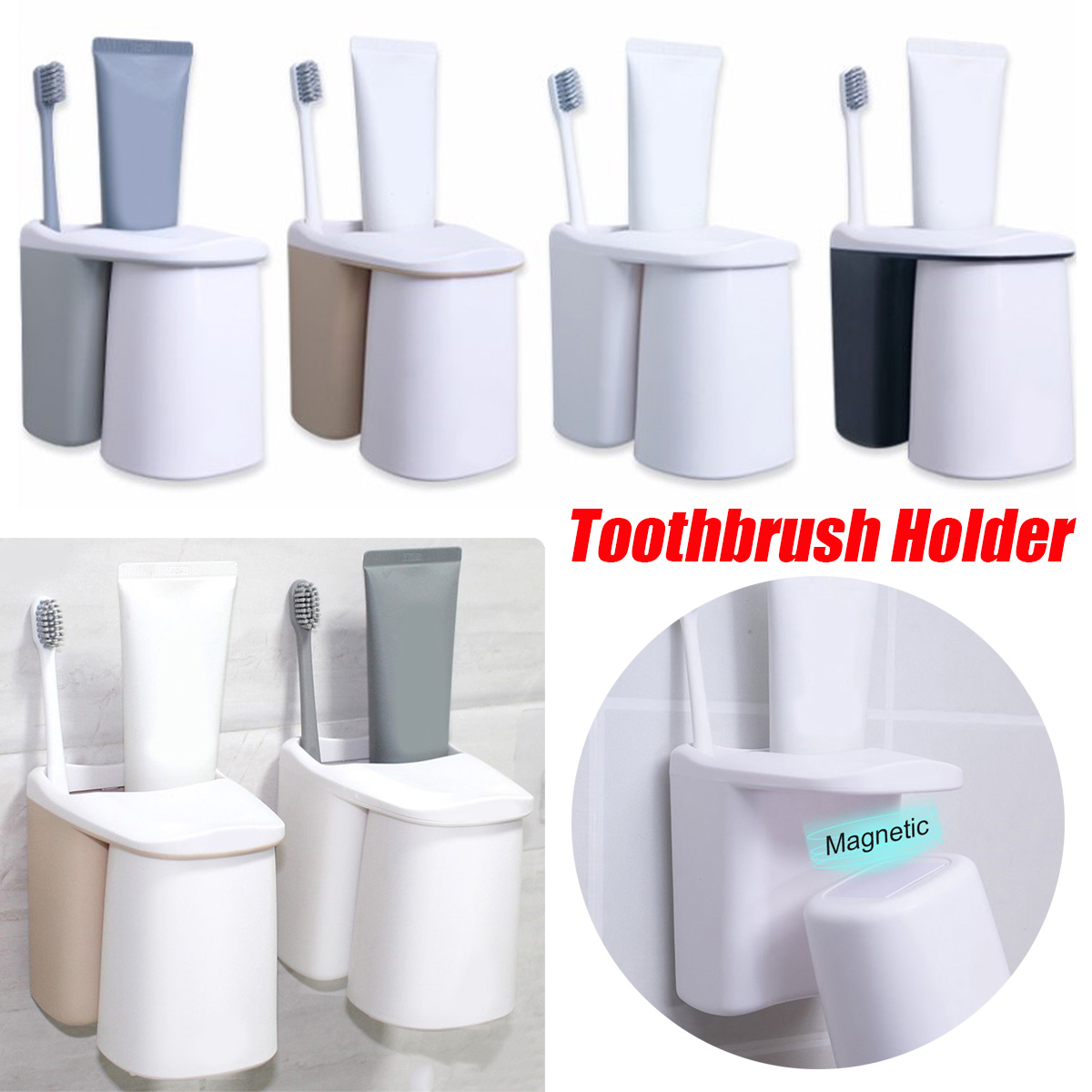 Bathroom-Toothpaste-Toothbrush-Holder-Storage-Shelf-Rack-Set-Magnetic-Cups-1587249-2