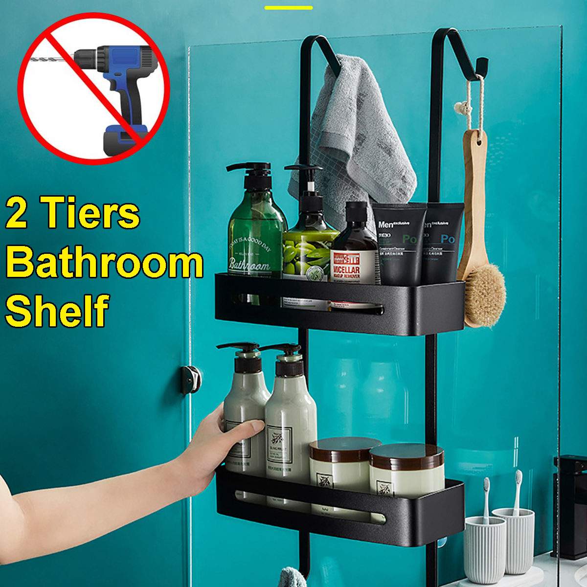 Black-Hanging-Bath-Shelves-Bathroom-Shelf-Organizer-Nail-free-Shampoo-Holder-1730558-1
