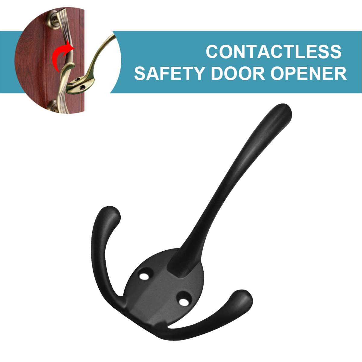 Black-Metal-Contactless-Safety-Hygiene-Door-Opener-NO-Touch-Key-for-Hand-1681855-4