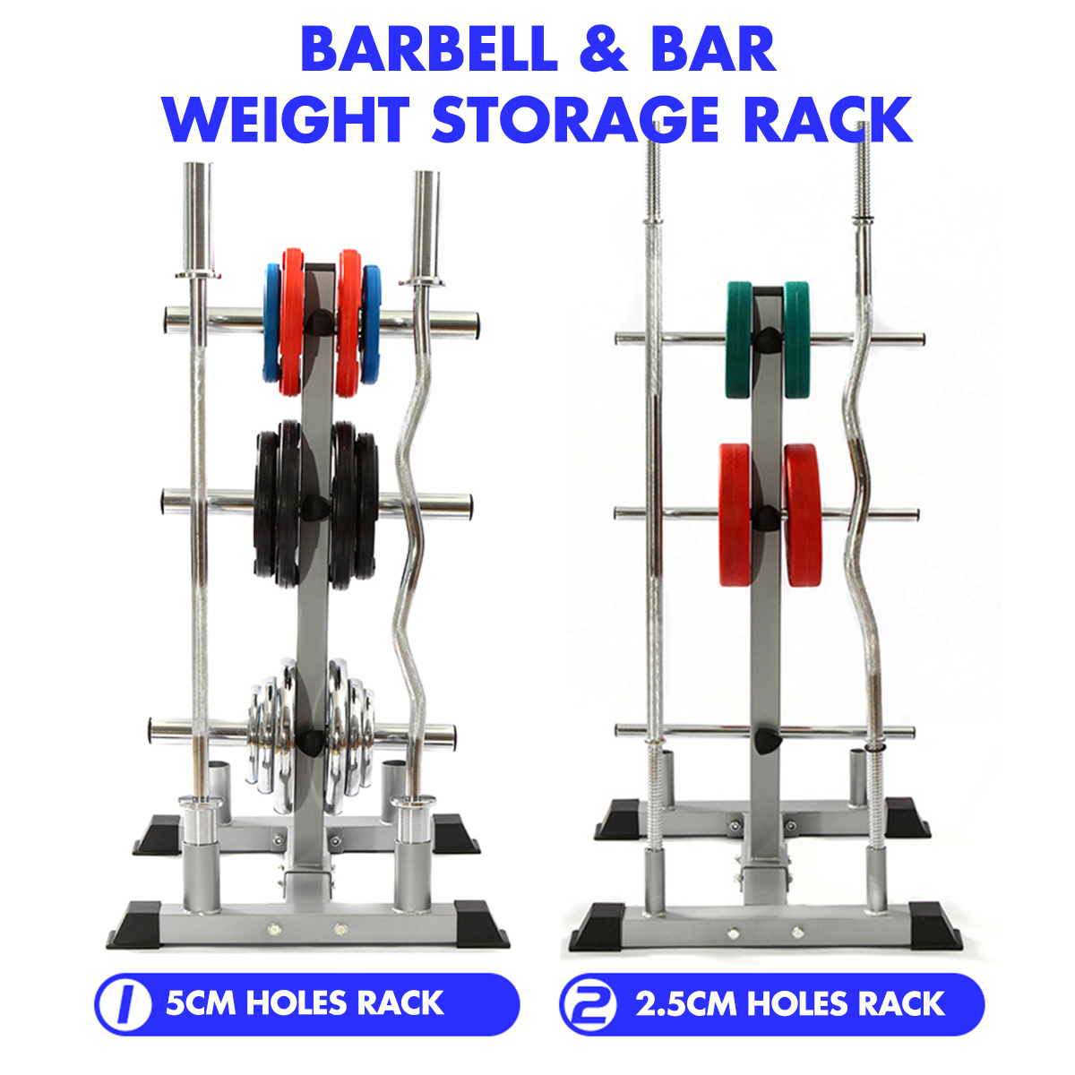 Bumper-Weight-Plate-Storage-Tree-Rack-Olympic-Barbell-Bar-Stand-Holder-Organizer-1766049-2