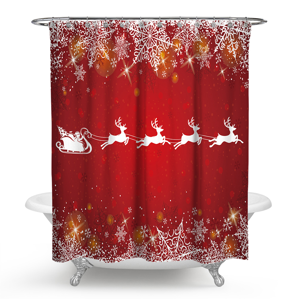 Christmas-Decorations-180x180cm-Shower-Curtain-Mat-Bathroom-Anti-slip-Carpet-Rug-1593351-5