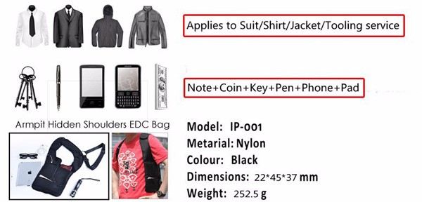EDC-Anti-Theft-Hidden-Underarm-Holster-Black-Nylon-Bag-Multifunction-Inspector-Shoulder-Bag-1120915-2