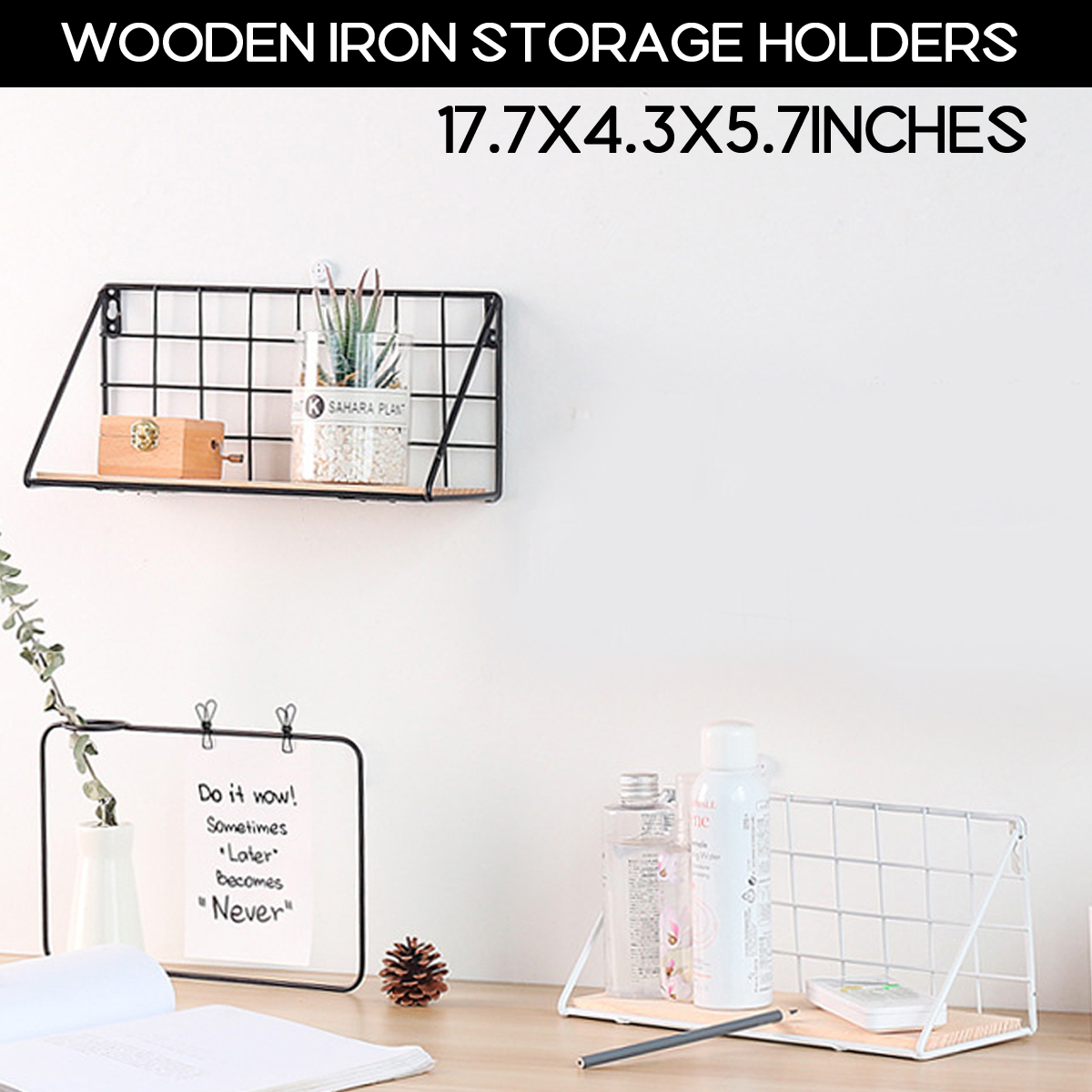 Fashion-Wooden-Iron-Storage-Holder-Home-Storage-Shelf-Wall-Hanging-Storage-Box-1726330-1