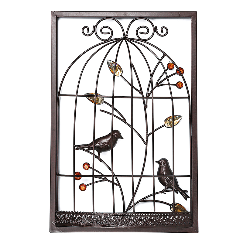 Jeweled-Birds-Tree-Birdcage-Sculpture-Iron-Wrought-Hanging-Wall-Art-Decorations-Framed-1585436-4