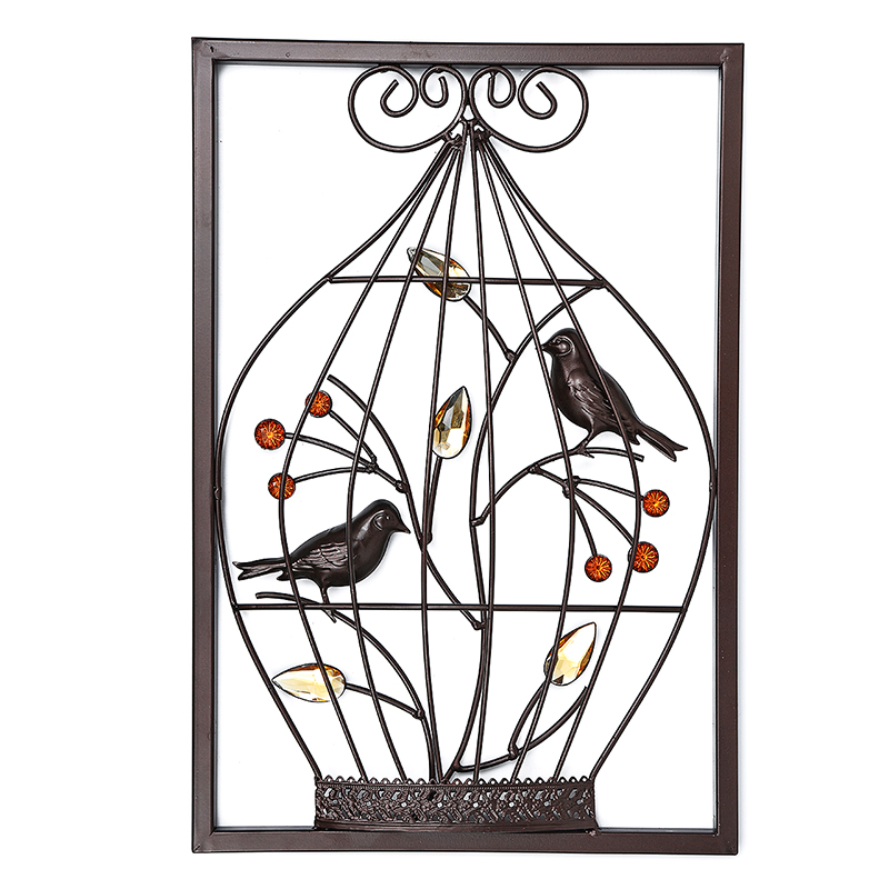 Jeweled-Birds-Tree-Birdcage-Sculpture-Iron-Wrought-Hanging-Wall-Art-Decorations-Framed-1585436-5