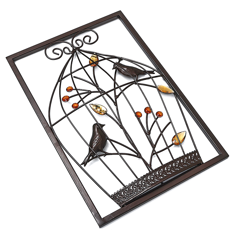 Jeweled-Birds-Tree-Birdcage-Sculpture-Iron-Wrought-Hanging-Wall-Art-Decorations-Framed-1585436-6