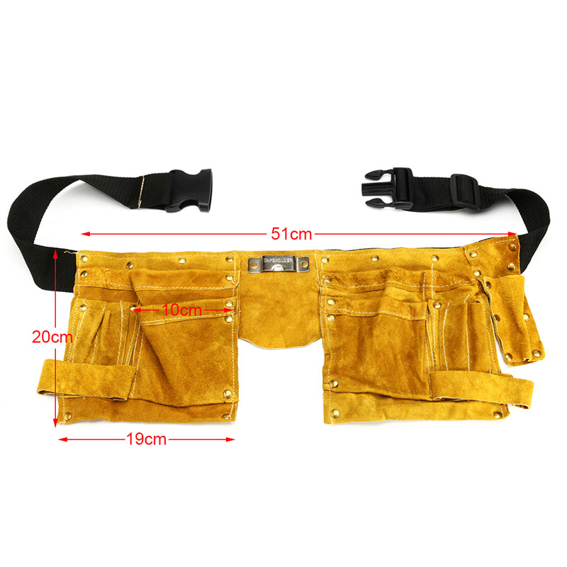 Leather-Electrician-Tool-Waist-Bag-814-Pockets-Carpenter-Electrician-Tool-Pouch-1279204-1