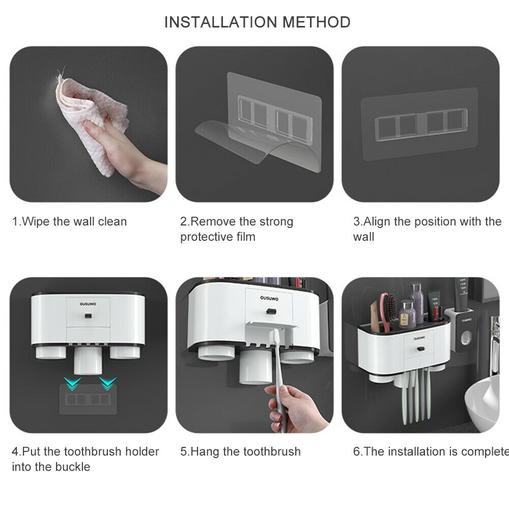 Magnetic-Adsorption-Toothbrush-Holder-With-Cup-Wall-Mount-And-Washing-Storage-Storage-Baskets-1587208-6