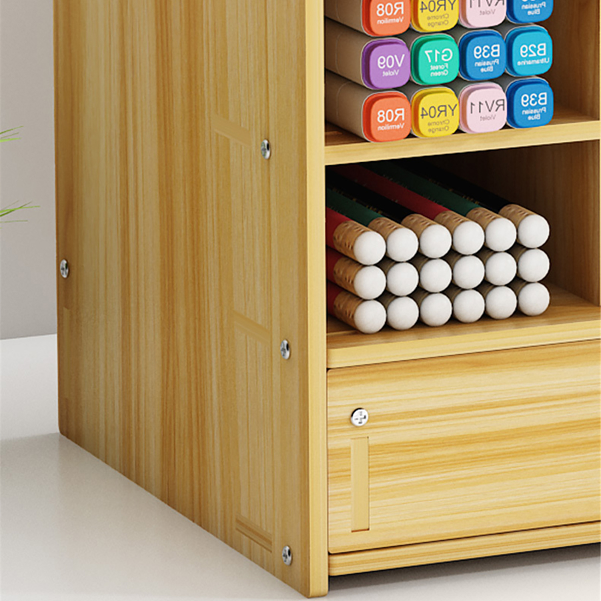 Pen-Holder-Wooden-Pencil-Storage-Holder-Study-Home-Office-Case-Rack-Drawer-1829251-8