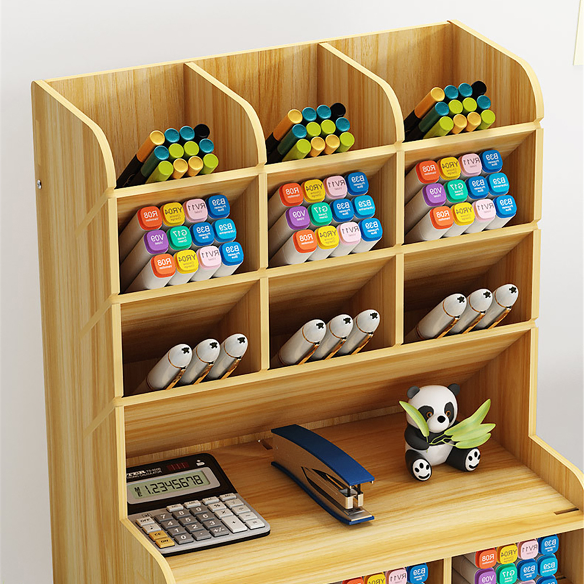 Pen-Holder-Wooden-Pencil-Storage-Holder-Study-Home-Office-Case-Rack-Drawer-1829251-10