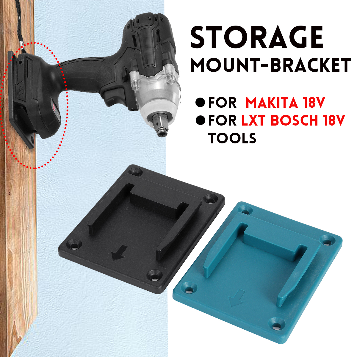 Storage-Mount-Hanger-Holder-For-Makita-18V-LXT-Bosch-18V-Tools-1835478-1