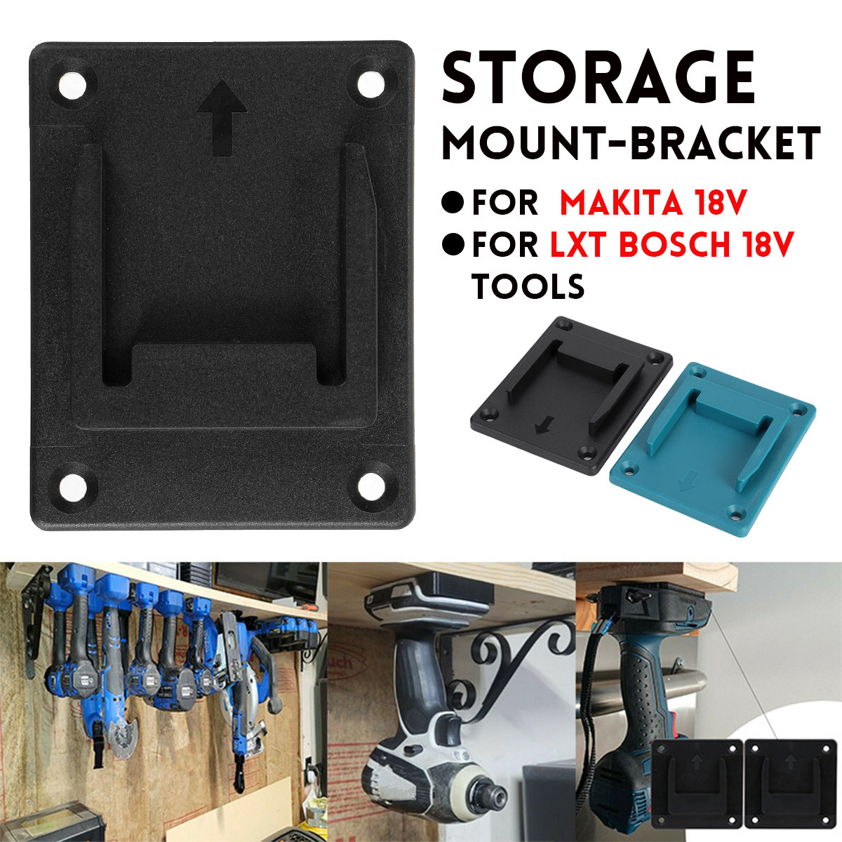 Storage-Mount-Hanger-Holder-For-Makita-18V-LXT-Bosch-18V-Tools-1835478-2