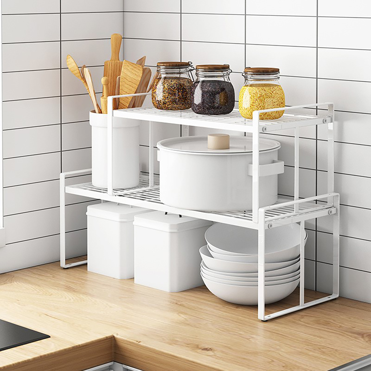 White-Standing-Rack-Kitchen-Bathroom-Countertop-Storage-Organizer-Shelf-Holder-1722152-11