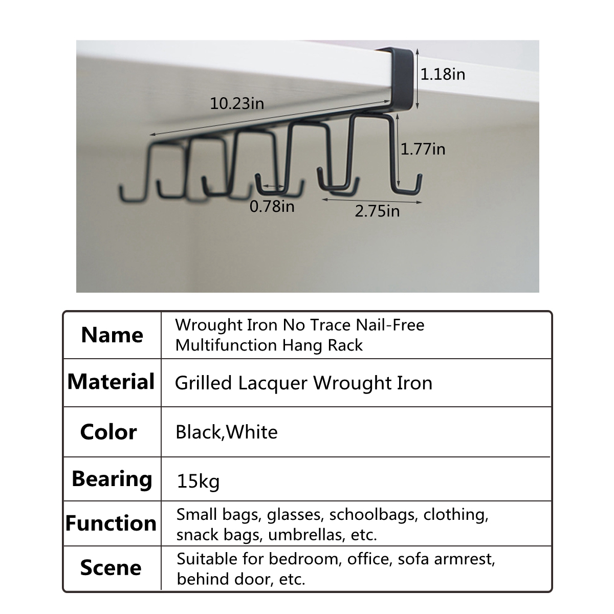 Wrought-Iron-No-Trace-Nail-Free-Multifunction-Storage-Hang-Rack-1693993-2