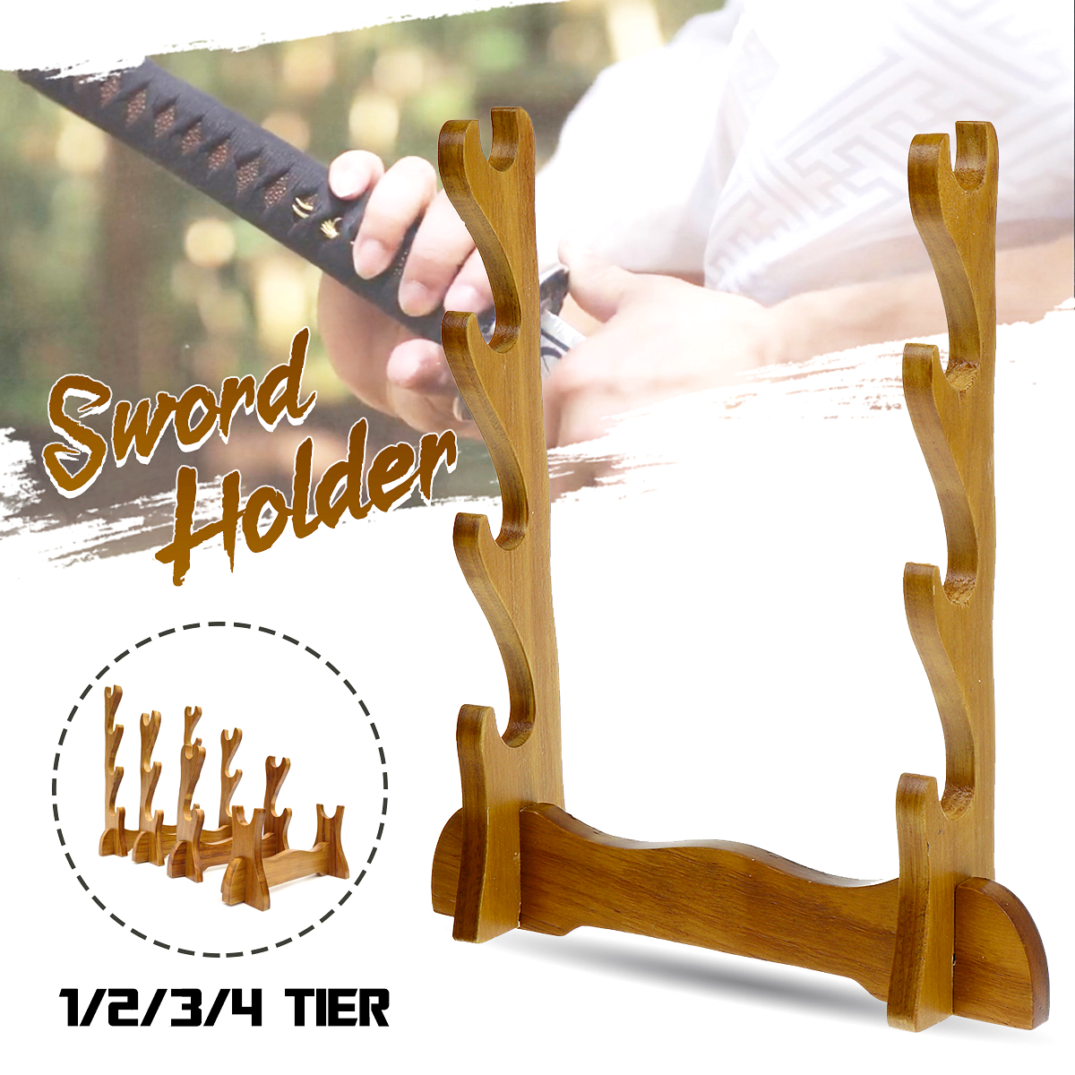 1-4-Tiers-Katana-Wakizashi-Holder-Wall-Mount-Bracket-Rack-Display-Hanger-Tool-Holder-1588996-1