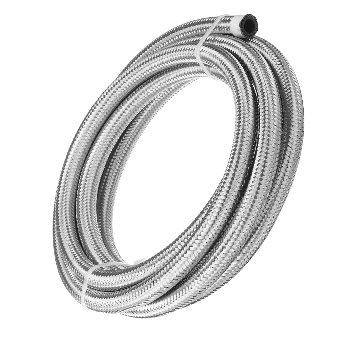 10FT-AN4-AN6-AN8-AN10-Fuel-Hose-Oil-Gas-Line-Pipe-Stainless-Steel-Braided-Silver-1685142-3