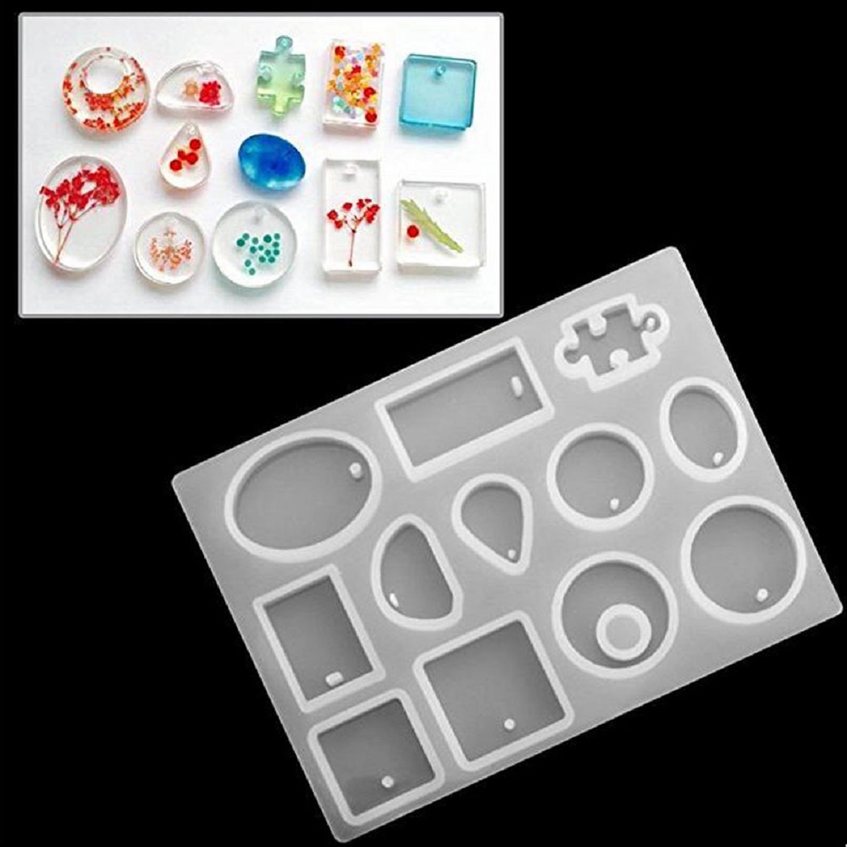 118127Pcs-Bangle-Pendant-Jewelry-Silicone-Mold-Set-Resin-Casting-Mold-Craft-DIY-1677398-5