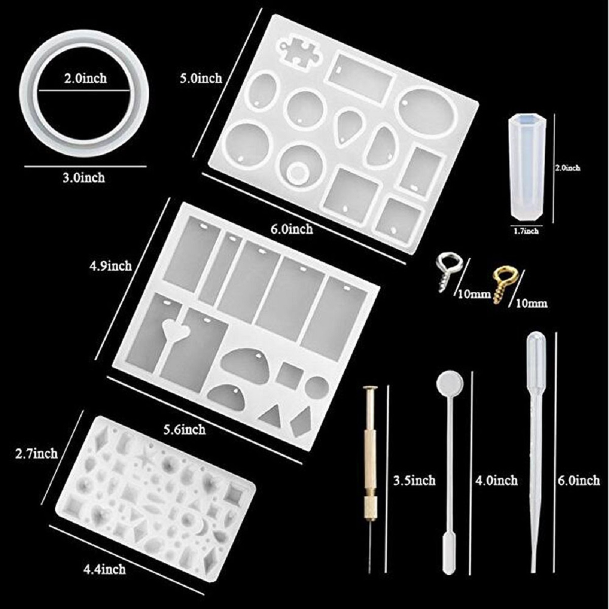 118127Pcs-Bangle-Pendant-Jewelry-Silicone-Mold-Set-Resin-Casting-Mold-Craft-DIY-1677398-7