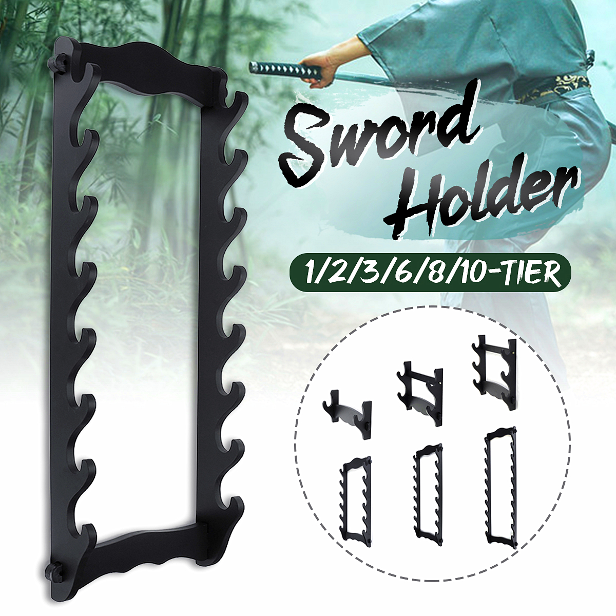 12346810-Layer-Samurai-Blade-Holder-Bracket-Wall-mounted-Tool-Display-Stand-1598096-1