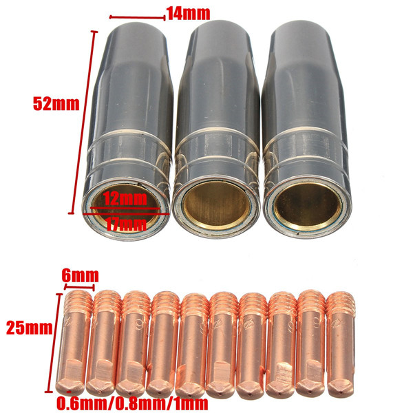13Pcs-15AK-06mm08mm10mm-Mig-Welding-Torch-Shroud-Nozzle-Tip-Kit-1232214-2