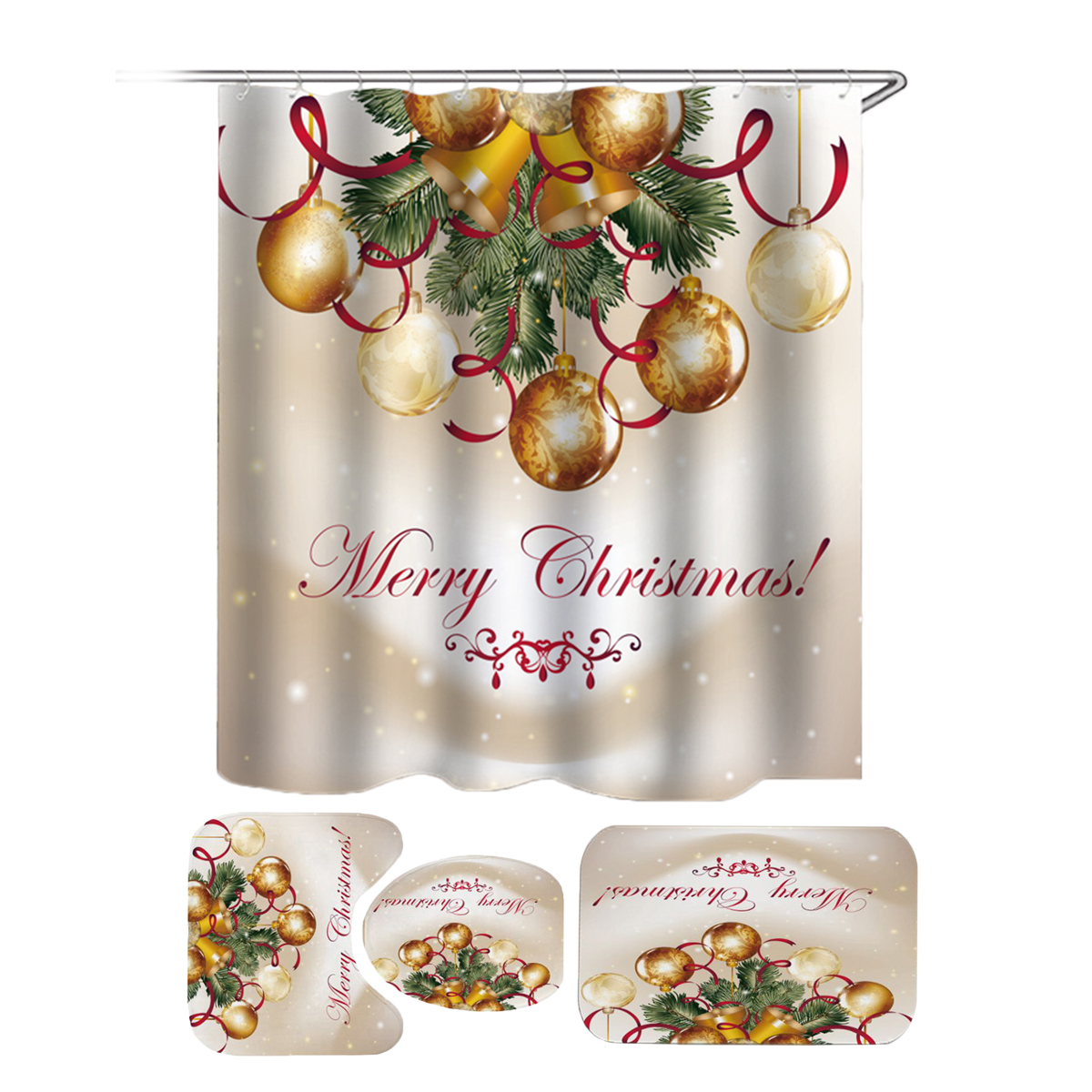 180x180cm-Merry-Christmas-Waterproof-Bath-Shower-Curtain-Toilet-Non-slip-Cover-Mat-Rug-Set-1573539-1