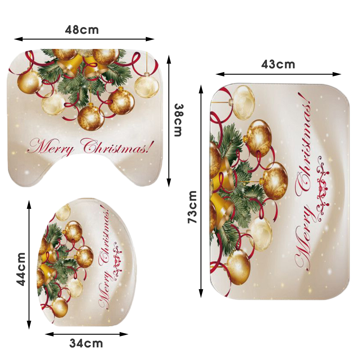 180x180cm-Merry-Christmas-Waterproof-Bath-Shower-Curtain-Toilet-Non-slip-Cover-Mat-Rug-Set-1573539-10