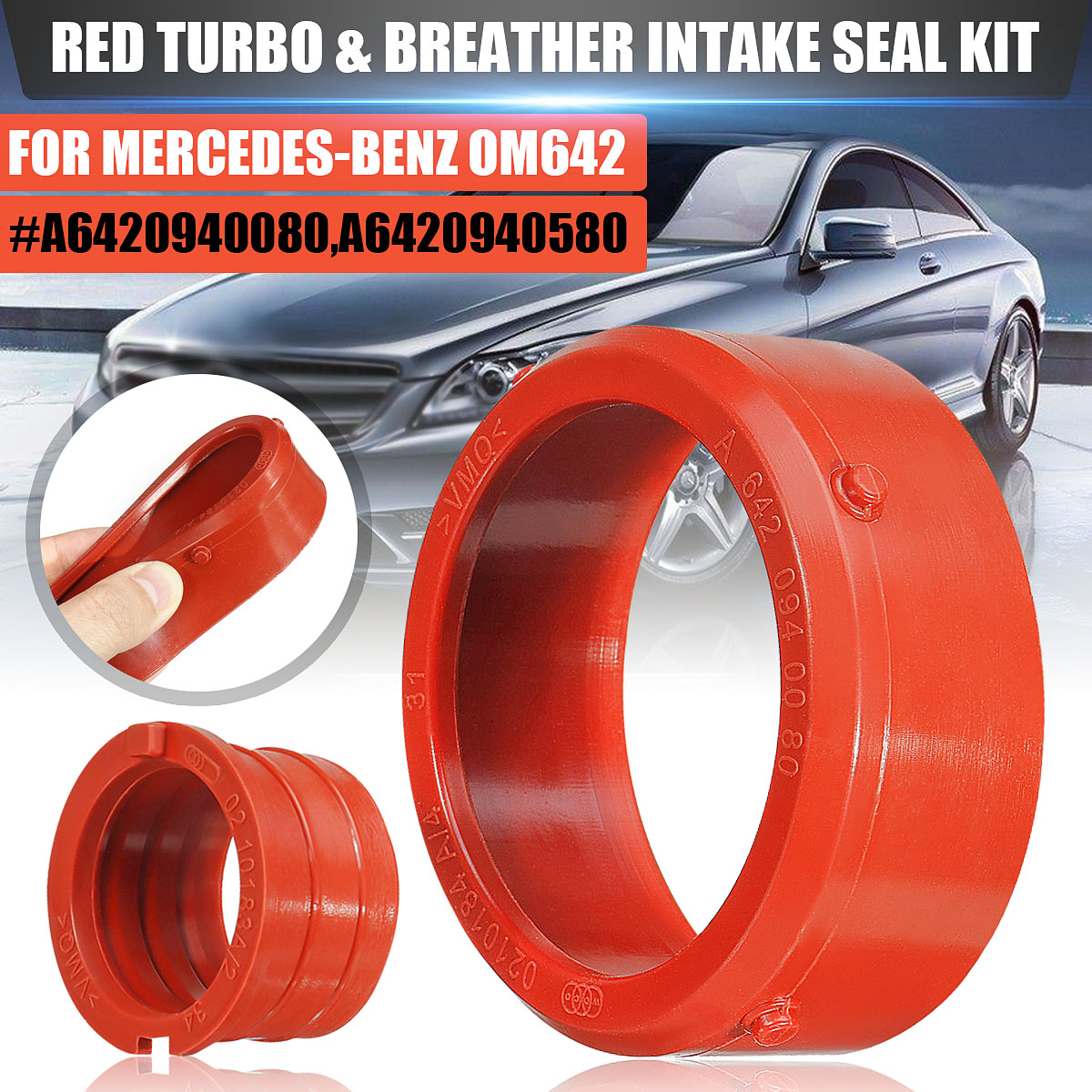 2pcs-Red-Turbo--Breather-Intake-Seal-Kit-For-Mercedes-Benz-OM642-A6420940080-A6420940580-1747599-1