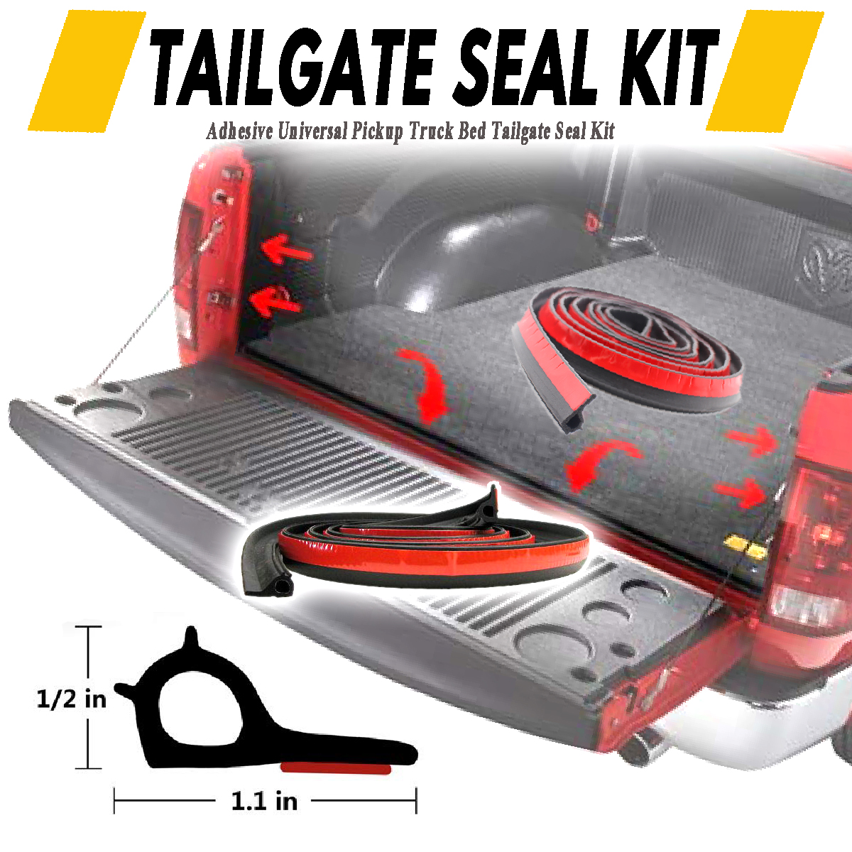 3-Meters-Universal-TAILGATE-Sealing-Strip-Seal-Kit-for-TOYOTA-HILUX-SR5-SR-RUBBER-UTE-Dust-Tall-Gate-1575669-1