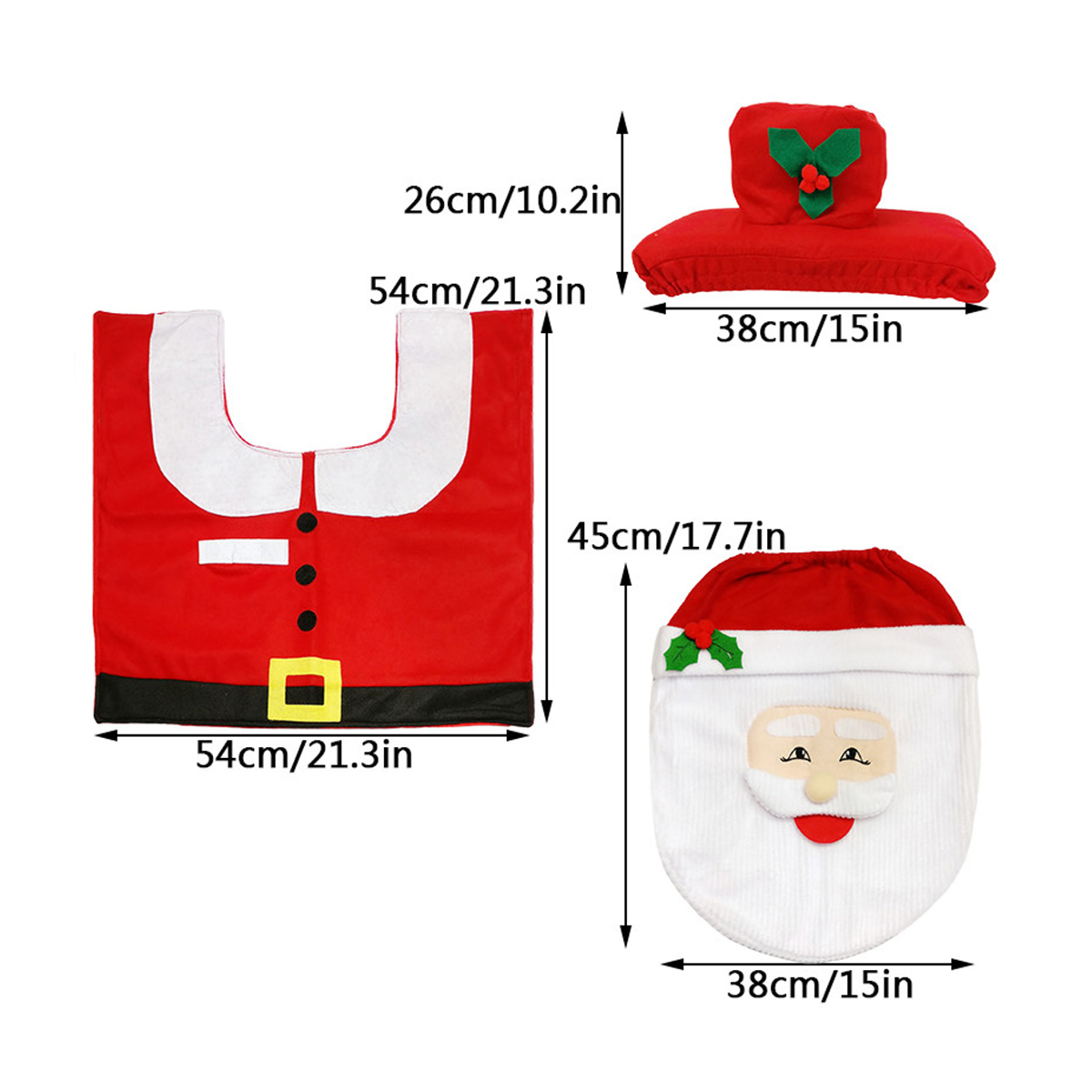 3pcs-Christmas-Xmas-Decoration-Santa-Toilet-Seat-Cover--Rug-Bathroom-Mat-Set-Floor-Mat-1591186-2