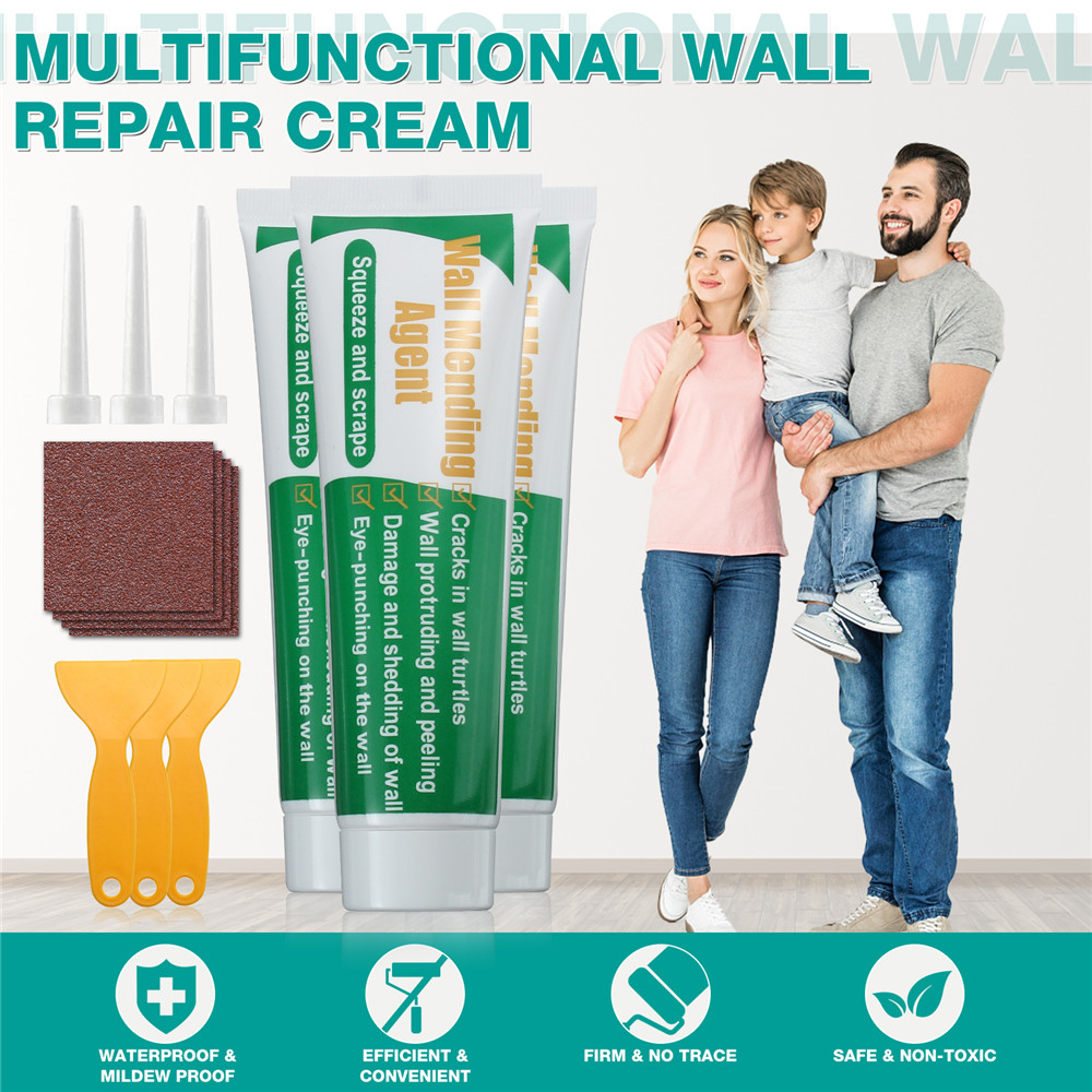 3pcs-Wall-Mending-Agent-Drywall-Patch-Repair-Kit-with-Scraper-Sandpaper-1734225-1