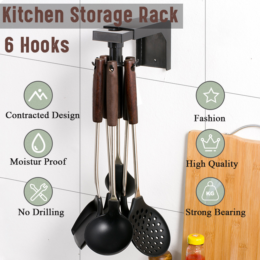 6-Hooks-Kitchen-Shelf-Storage-Rack-Rotate-Telescopic-Punch-Free-Installation-1604478-1