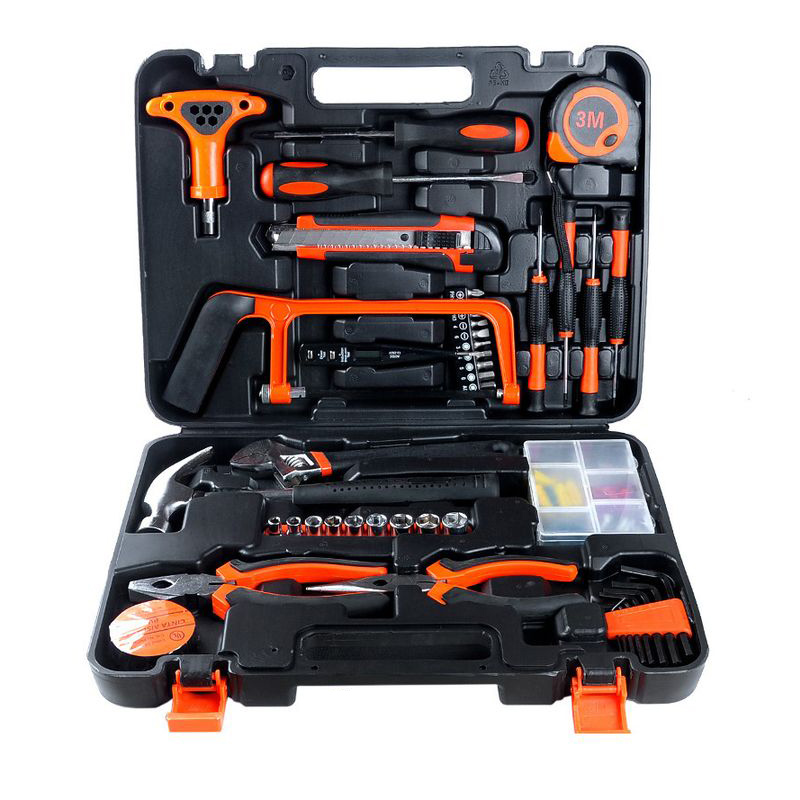 92582100-Pcs-Household-Repair-Tool-Kit-Set-Hammer-Ruler-Hand-Tool-Kit-With-Plastic-Toolbox-1762283-5